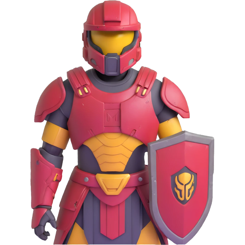 male Halo Spartan warrior with weathered armor and nomadic traveling supplies emoji