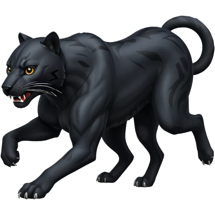 A black panther killing a wolf emoji