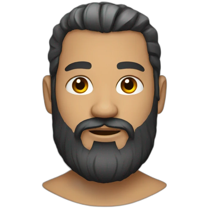 bearded man with tattoo emoji