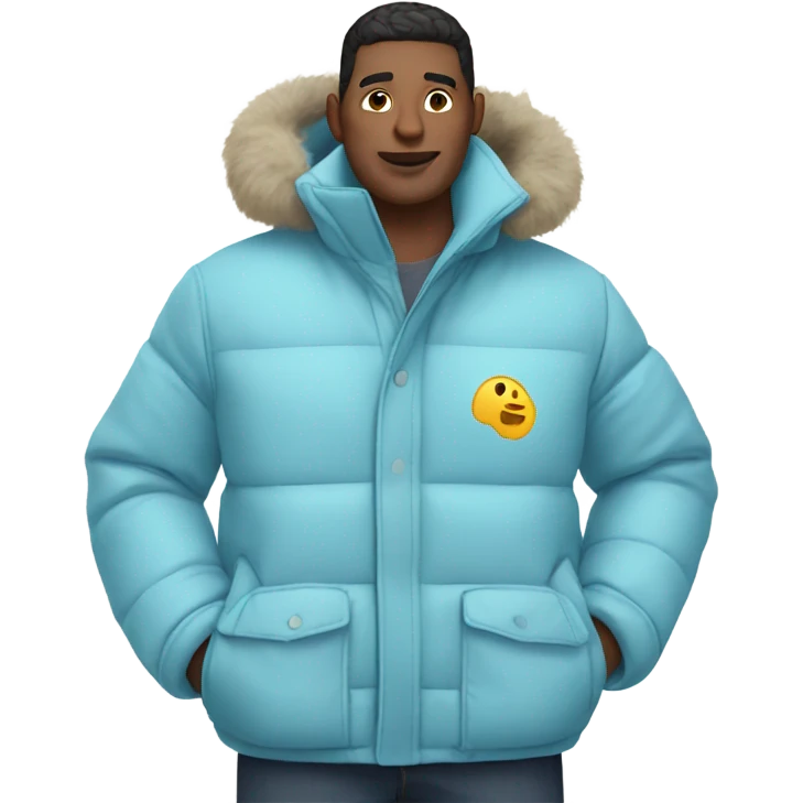 Light blue cozy puffy jacket  emoji