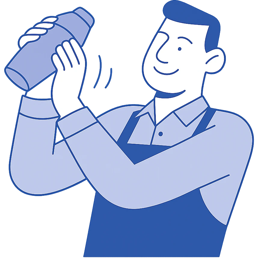 smiling bartender shaking cocktail emoji