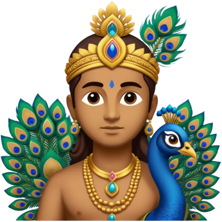 lord murugan with peacock and vel emoji