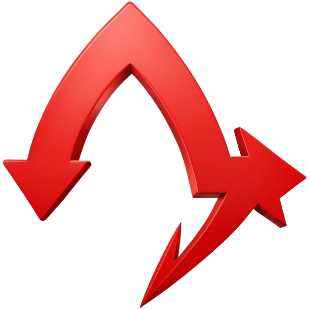 Price increase symbol, in red emoji