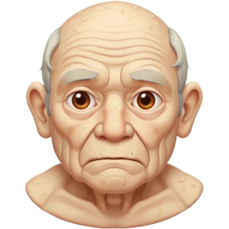 Ein Opa mit vielen Pickeln und einen Buckel man sieht seinen ganzen Körper  emoji