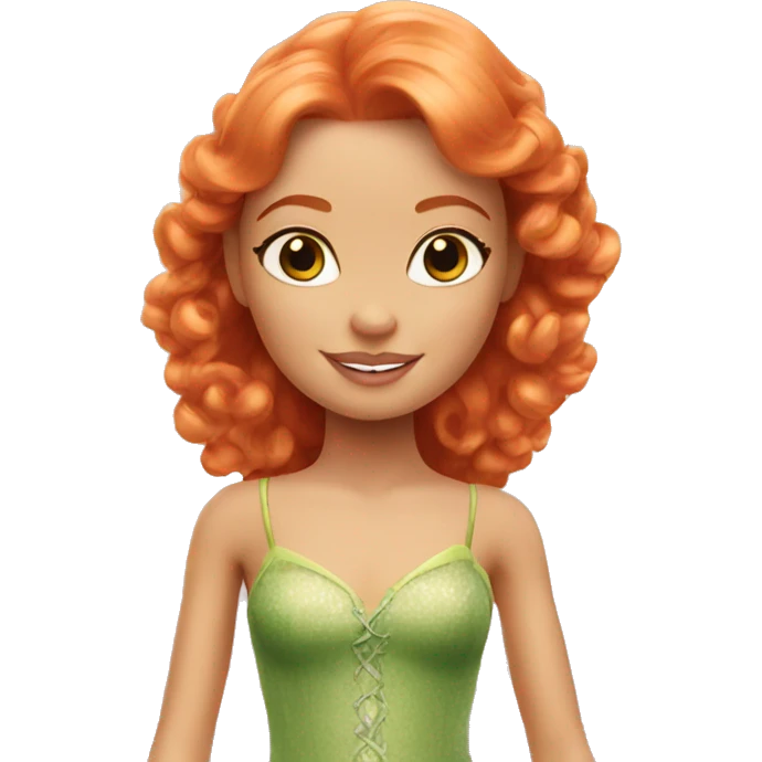 Beautiful ginger Barbie fairy emoji
