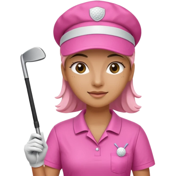 Female golfer wearing pink scrubs emoji