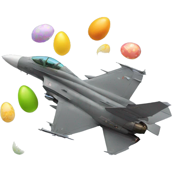 Fighter Jet dropping Easter eggs emoji