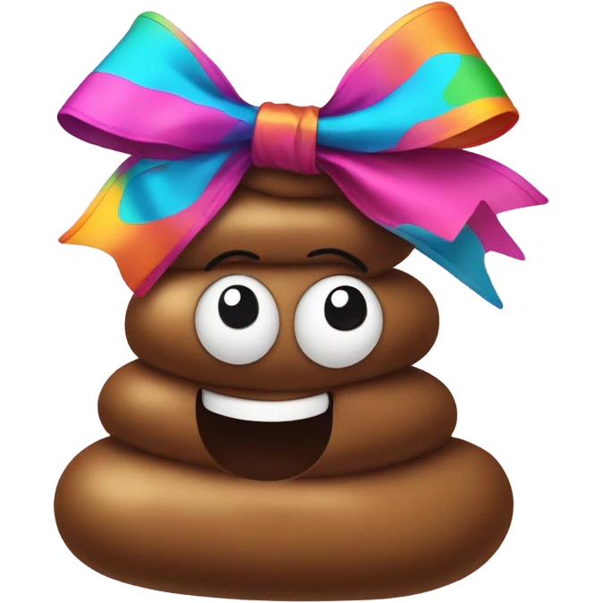 Poop with bow emoji