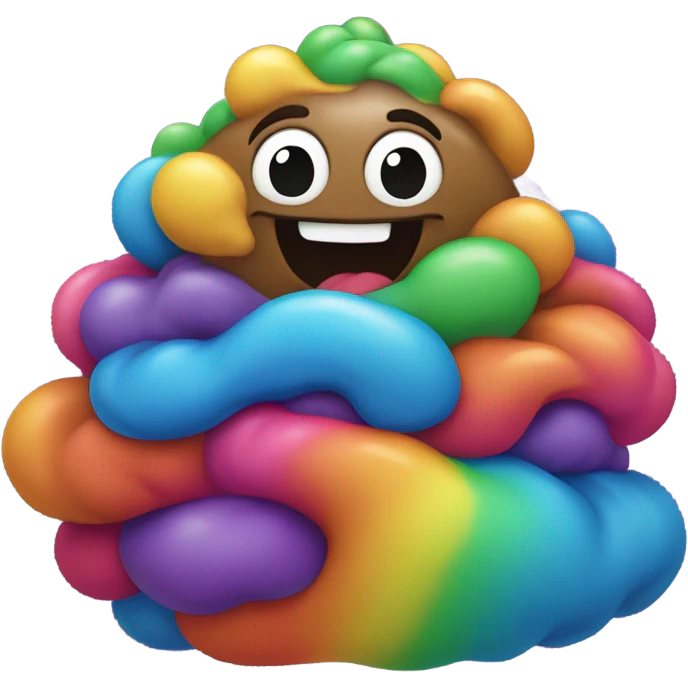 Rainbow poop emoji