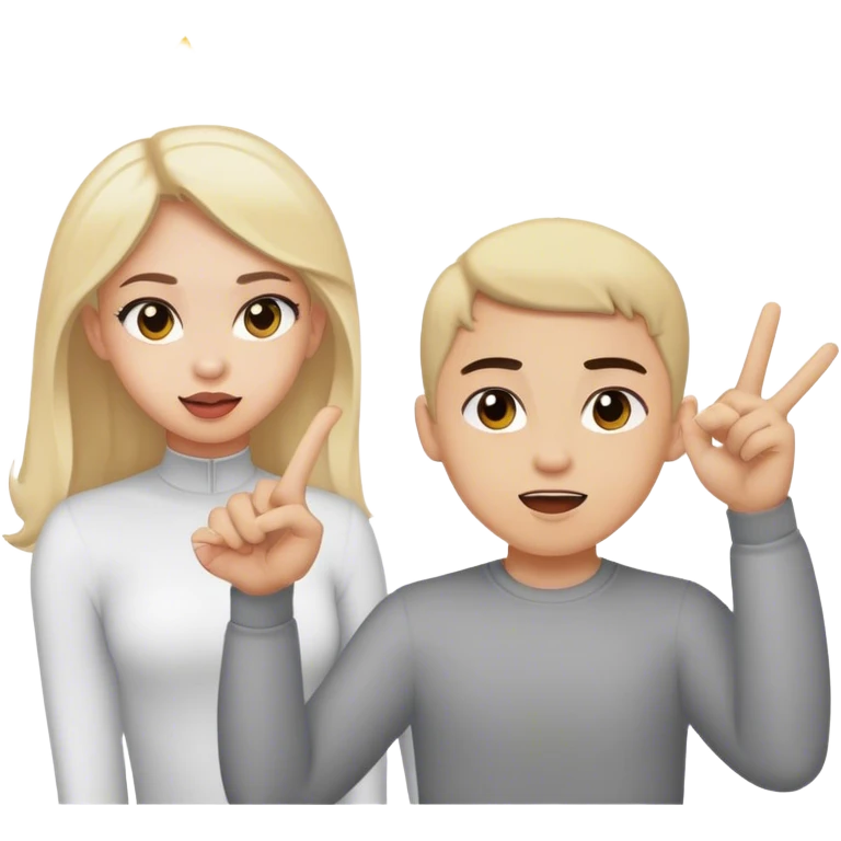 Girl flipping off guy emoji
