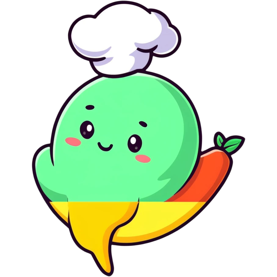 cartoonish vibrant 떡볶이 with steam emoji