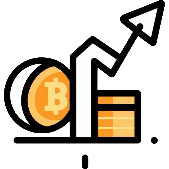 minimalist expense app icon with single coin and upward arrow emoji