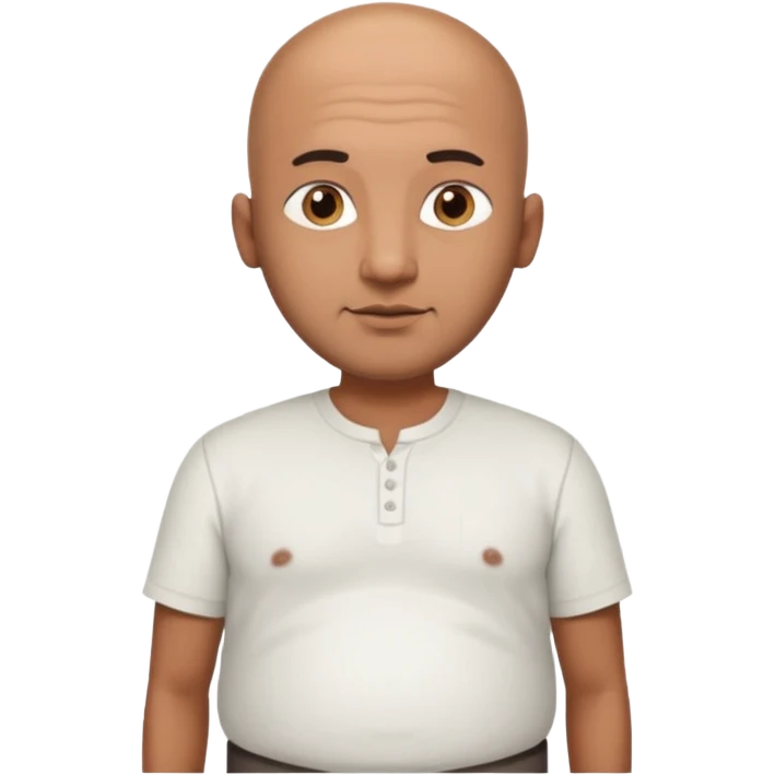 Slim Indian with belly and bald emoji