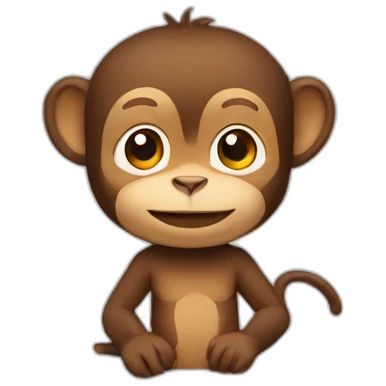 M with a little monkey emoji