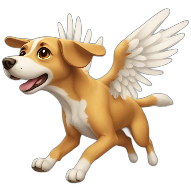 Flying dog with wings emoji