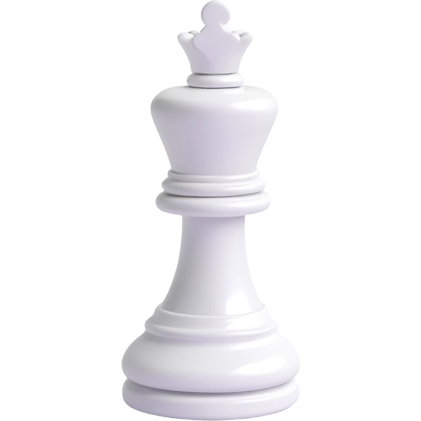 pawn chess piece, classic white, glossy finish, simple and elegant, 3D emoji style, no text emoji