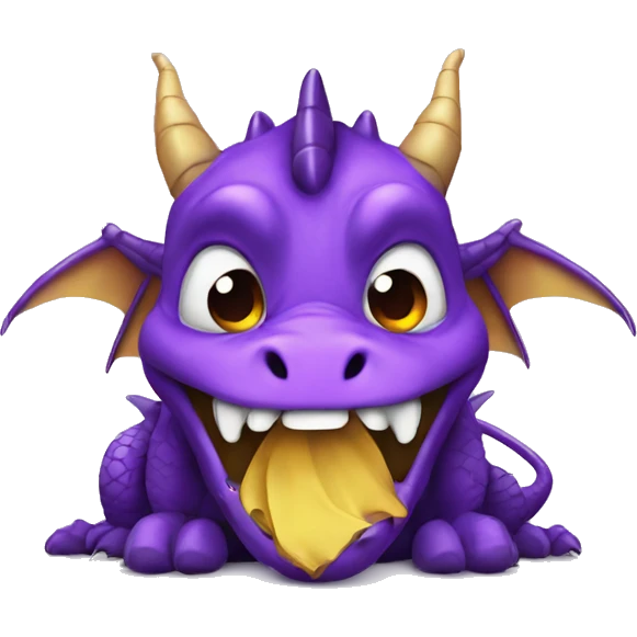 Dragon with purple beeing sad and crying emoji