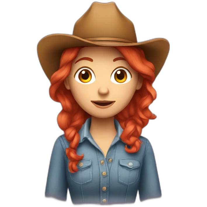 carrie red head cowgirl teacher emoji