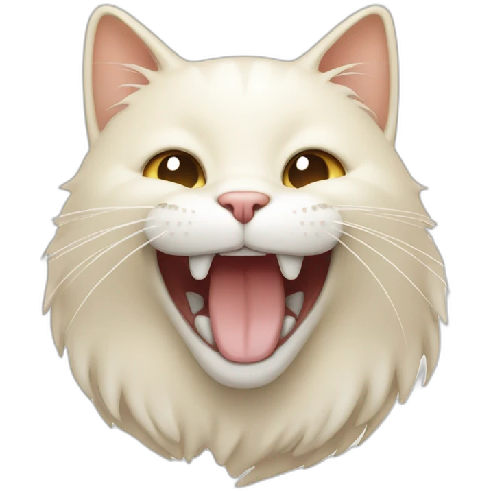 cream cat smiling with his teath emoji