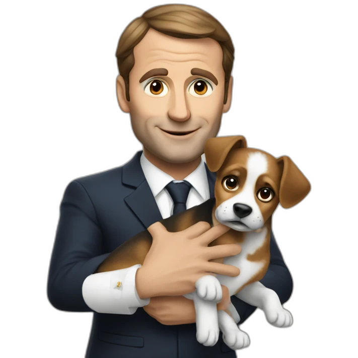 macron hold a dog emoji