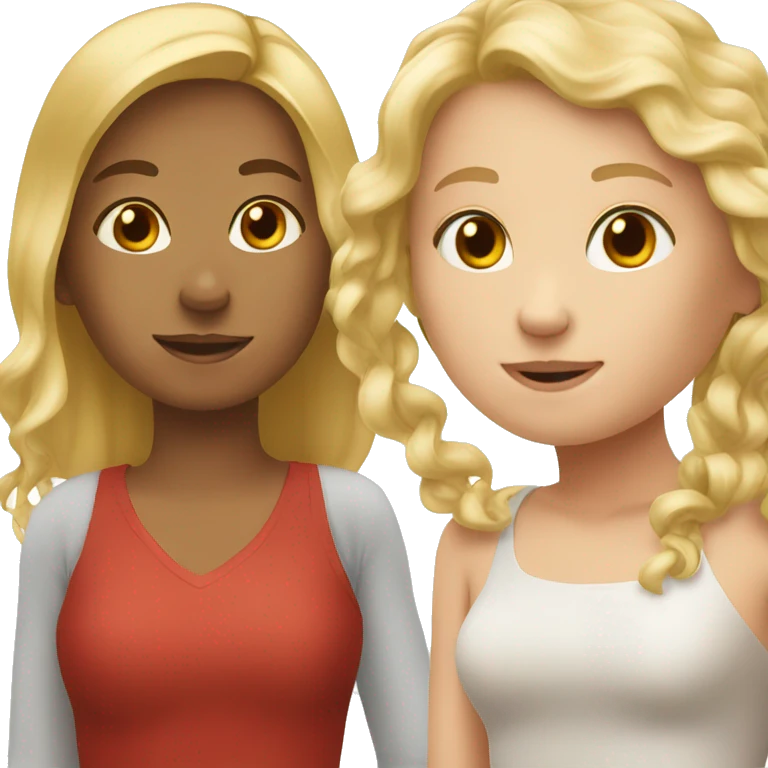 Blonde Girl and red-brown doch emoji