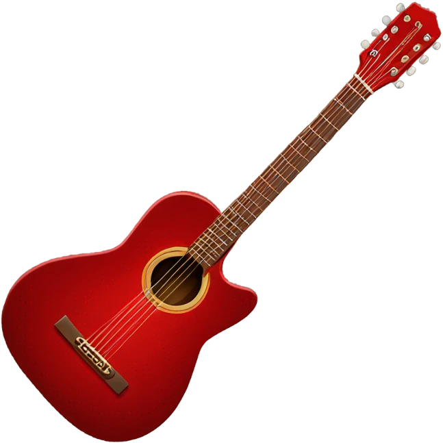 Red, acoustic guitar emoji