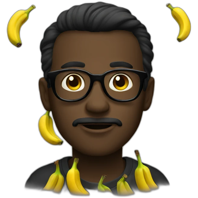 noir avec des bananes emoji