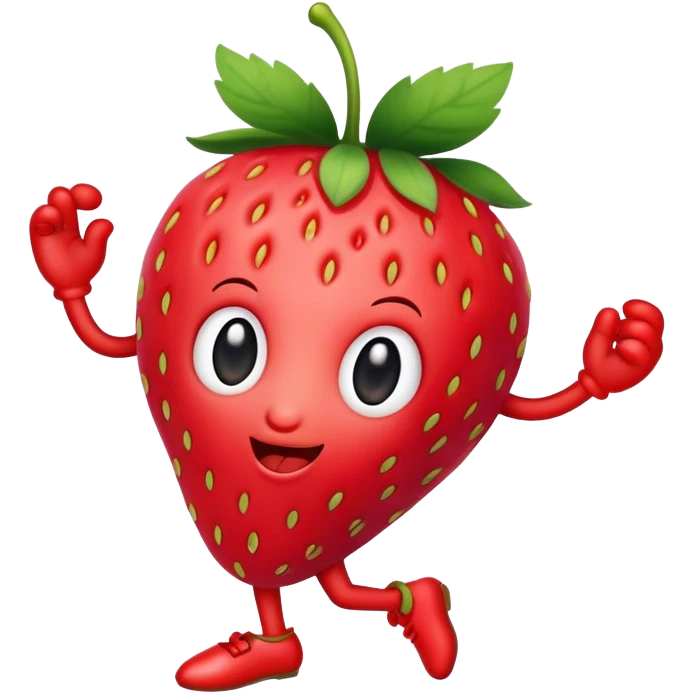 dancing strawberry  emoji