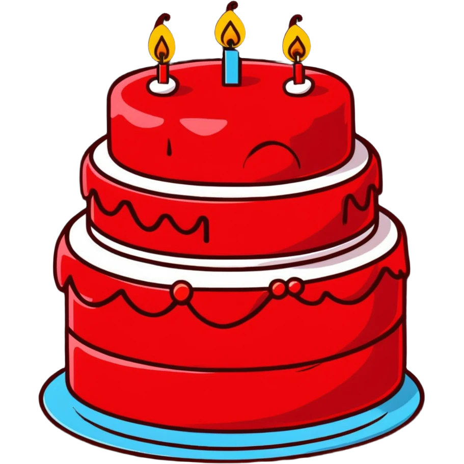 red birthday cake emoji
