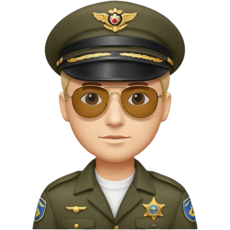 Officer with peaked cap + aviator emoji
