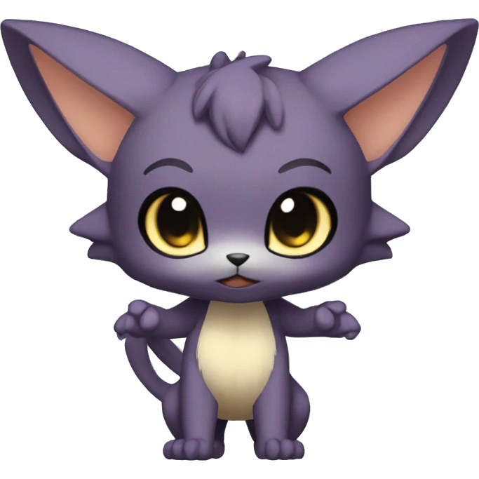 a anthro chibi-style dark-type Fakémon-hybrid full body emoji