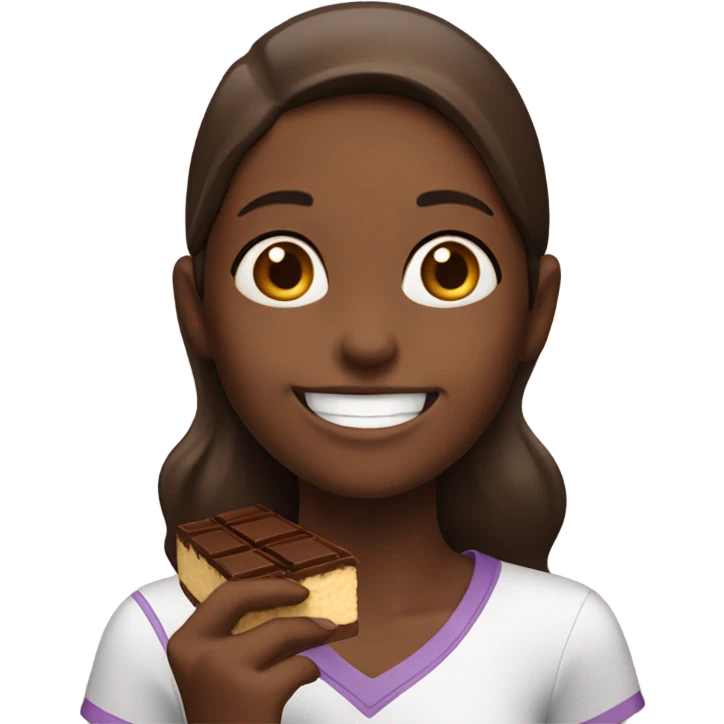 Girl eating chocolate  emoji