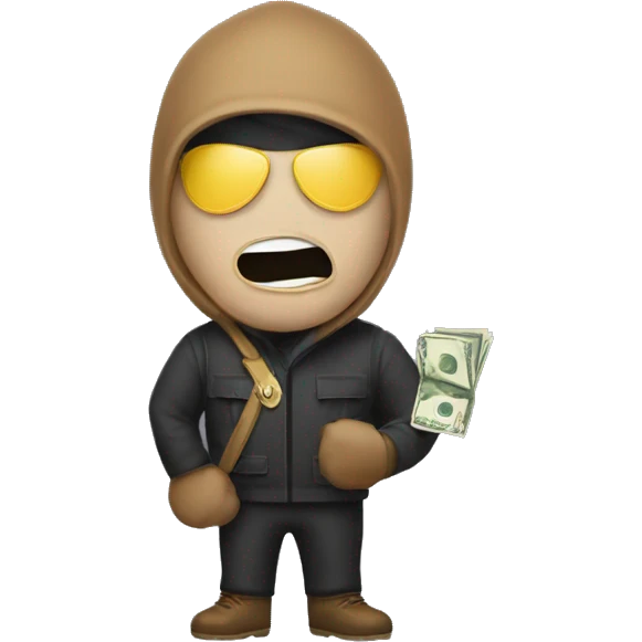 robber with money  emoji emoji