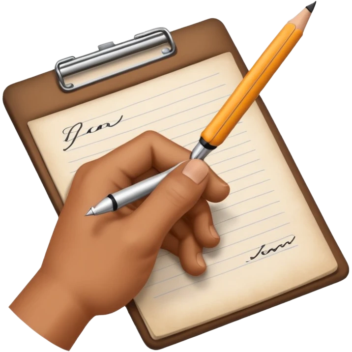 hand with write on the paper emoji
