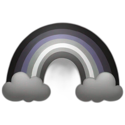 Black and grey rainbow emoji