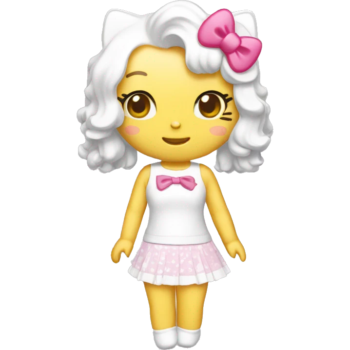 Hello Kitty cuerpo blanco emoji