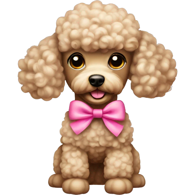 beige poodle with pink bow emoji