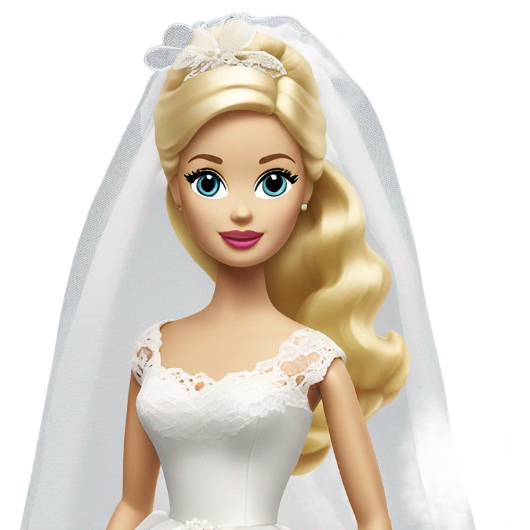 1960's blonde Barbie bride  emoji