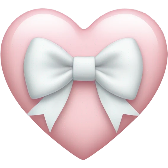 Pastel pink heart with white bow emoji