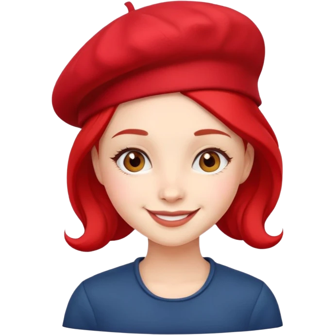 girl with a red beret, smiling emoji