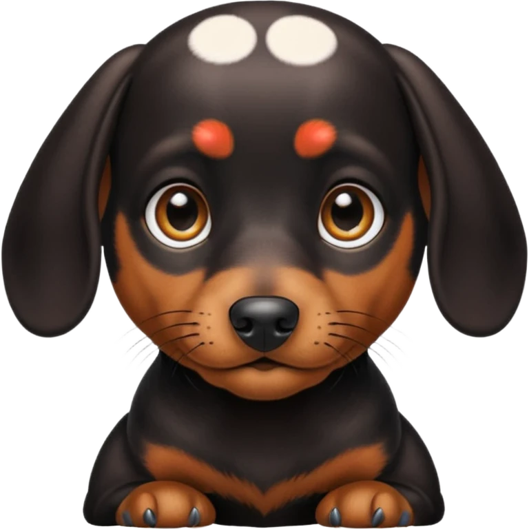 Perro salchicha negro enano emoji