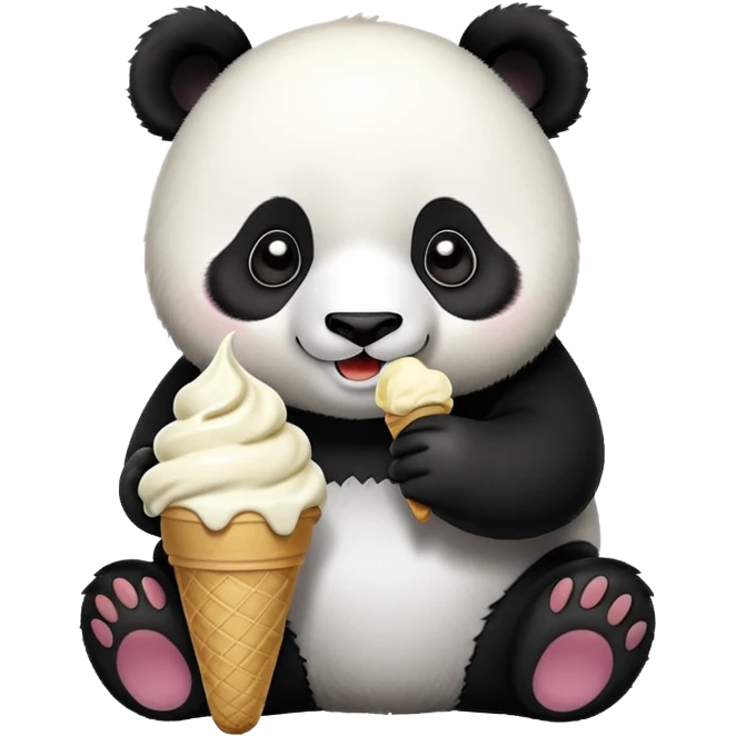 Panda eating ice cream emoji
