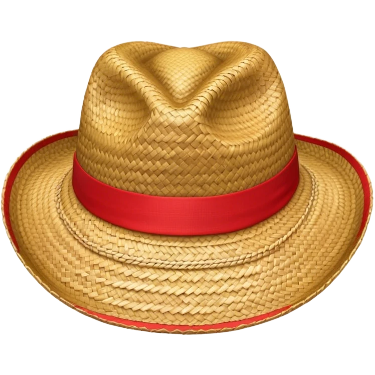Chapeau de paille avec bande rouge  emoji