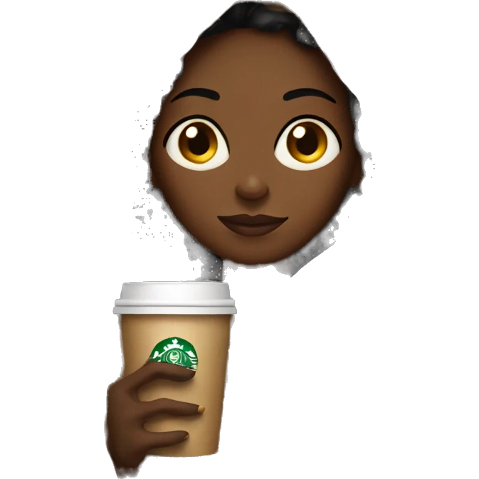 Black Girl In a Blanket Drinking Starbucks emoji
