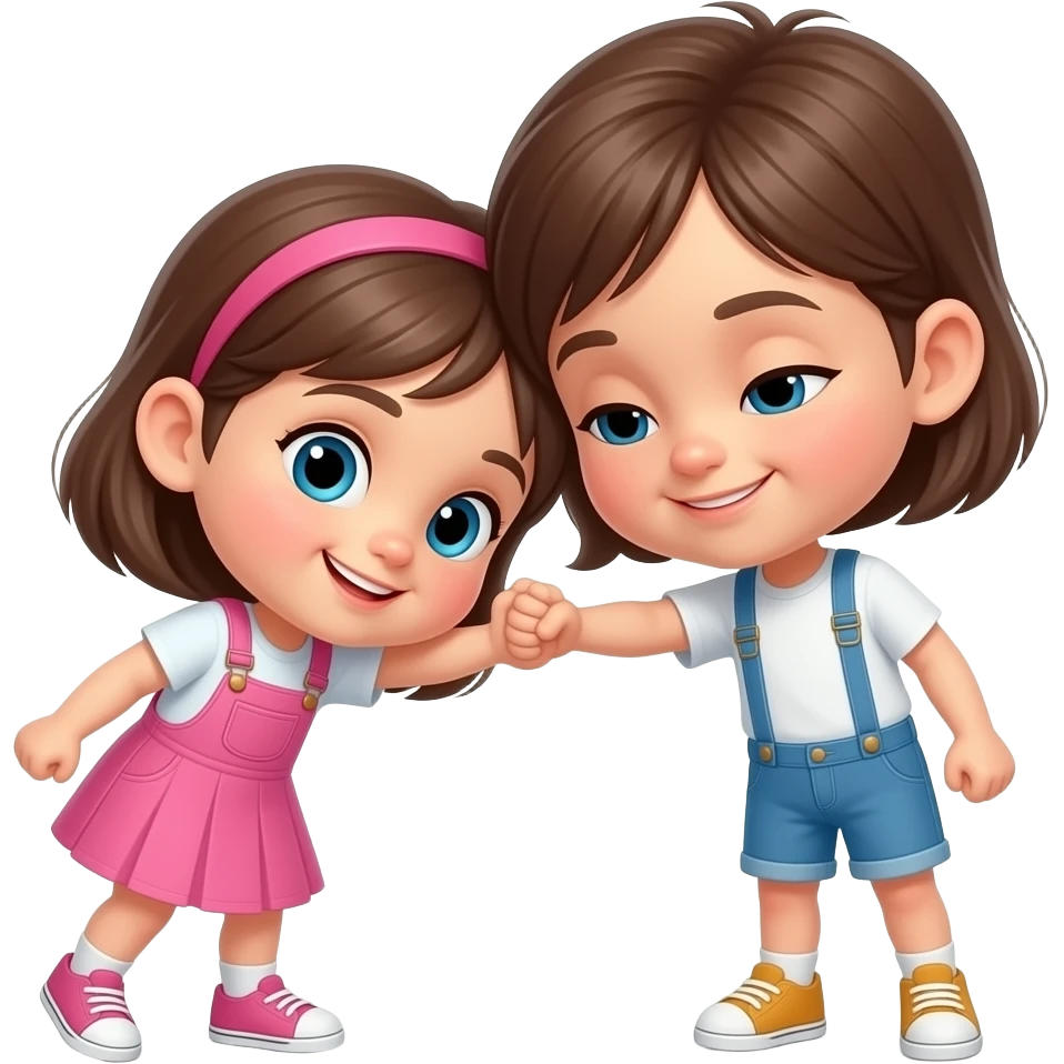 Petite fille qui donne un coup de tête emoji