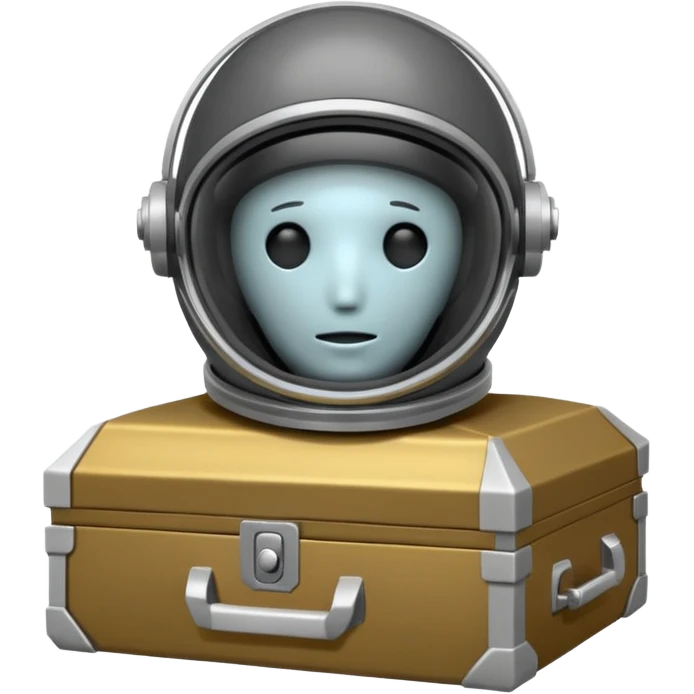 bodyless dark grey astronaut helmet, NO face, empty casket emoji