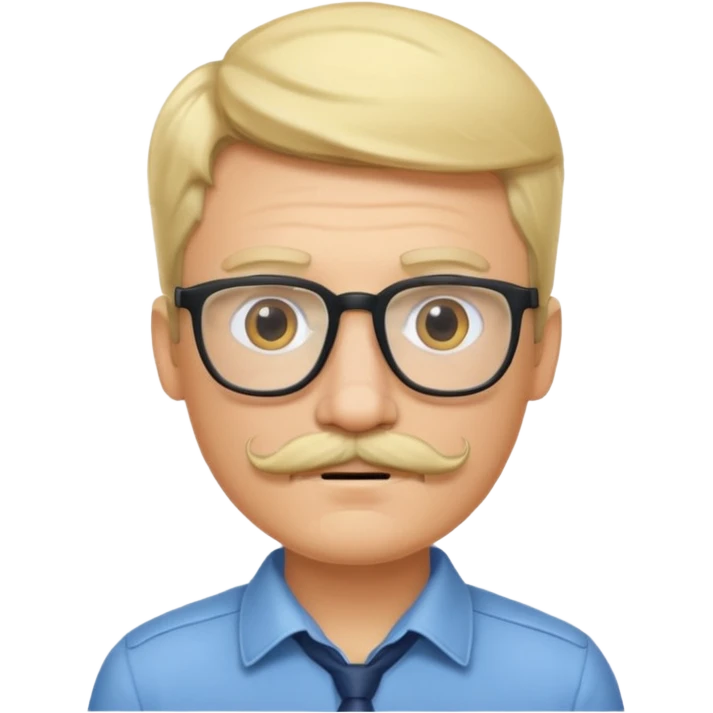 blond man with glasses and mustache emoji