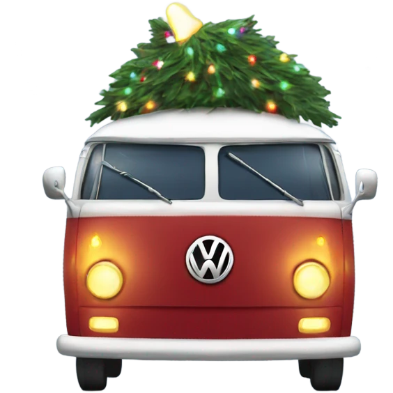 Vw bus with Christmas lights  emoji