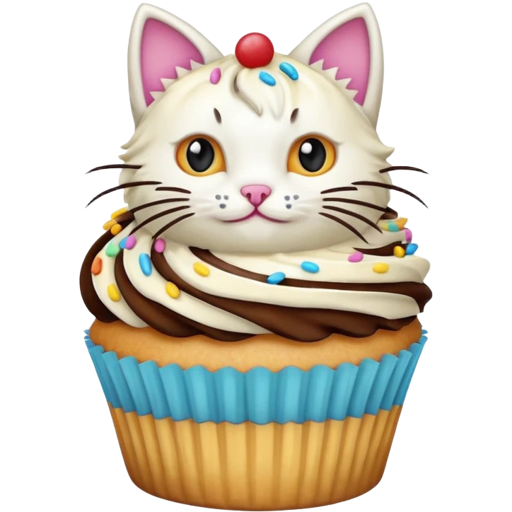 cupcake with cat emoji