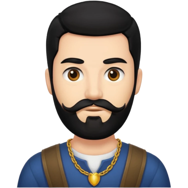 Ehren McGhehey with black hair and beard emoji